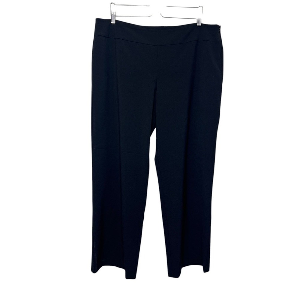 Eileen Fisher Black Wide Leg Dress Pants XL Side Zip High Rise Career Minimalism